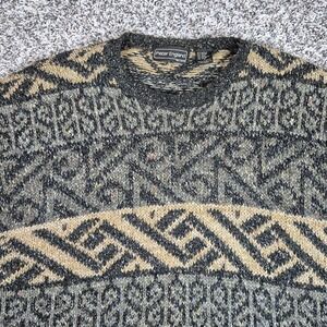 Peter England 3D Chunky Knit Sweater Mens Large 90s Slacker Gorpcore Speckled